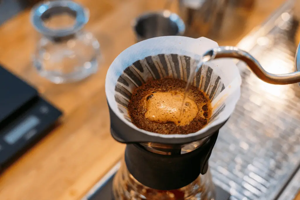 Image of a pour over coffee being brewed. 