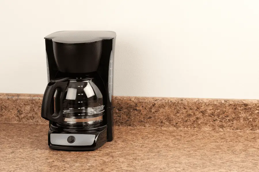 A standard drip coffee maker on a countertop.