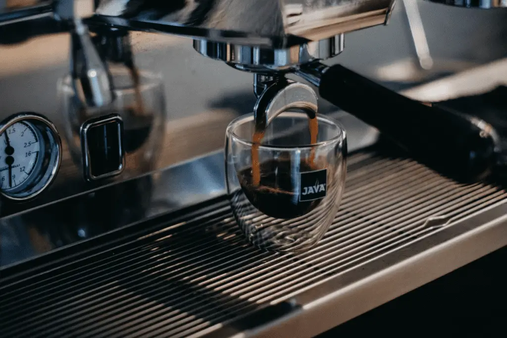 An espresso shot being pulled