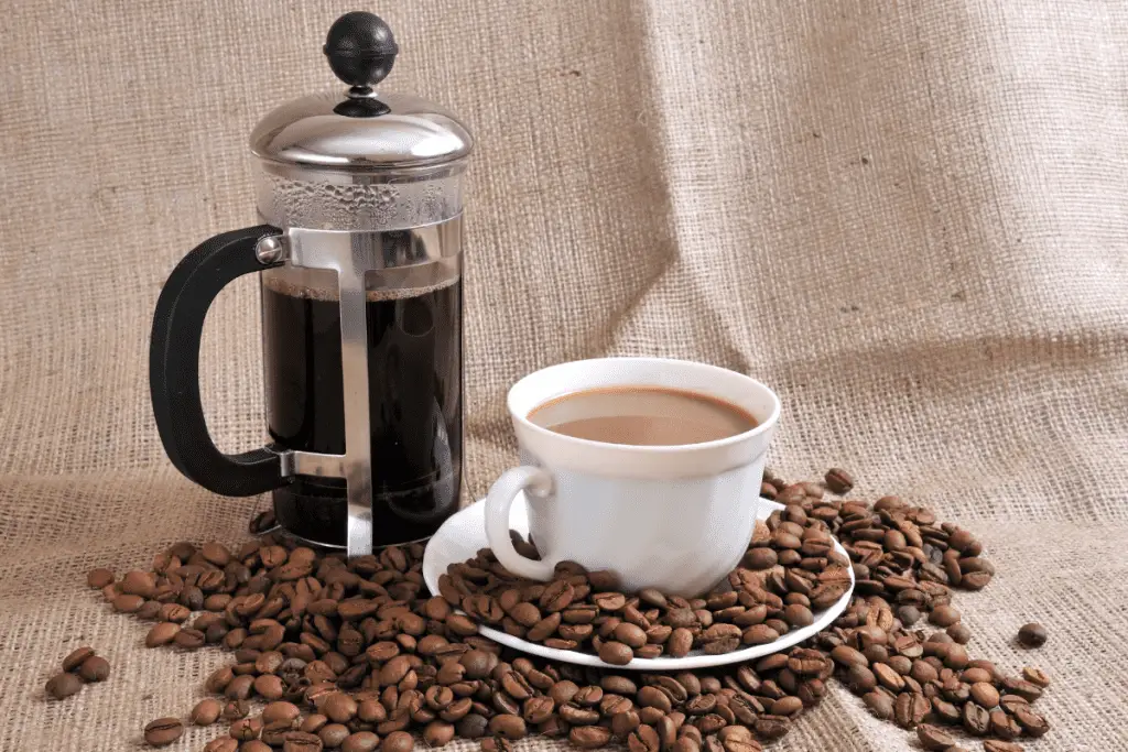 French press. beans