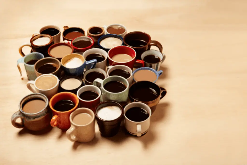 Image of many different coffee cups