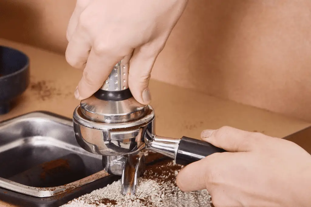 Espresso puck tamping